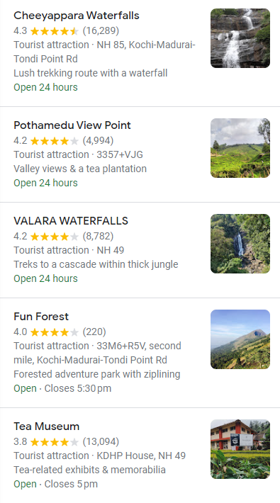 Attractions in the vicinity